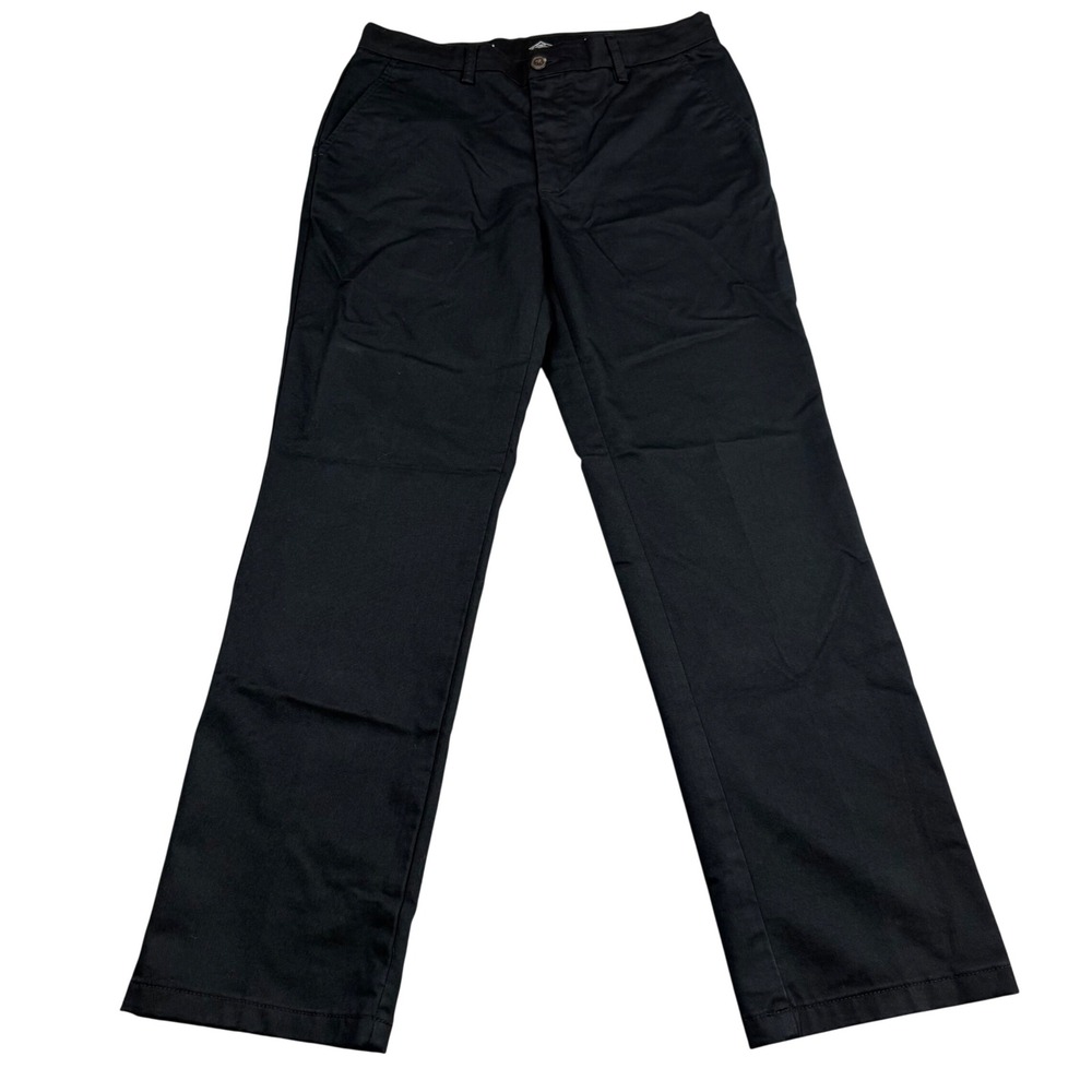 St Johns Bay Universal Easy Care Pants Mens 32x32 Black Chino Straight Leg